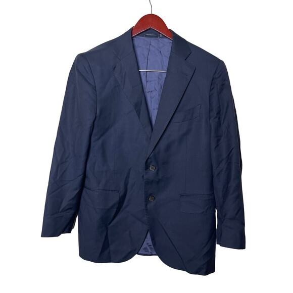 Suitsupply Navy Tailored Fit Lazio Suit Jacket Pure S110's Wool sz US 40S - Picture 1 of 8